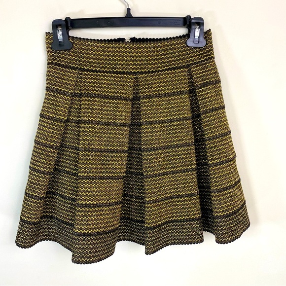 Ina Dresses & Skirts - Ina Vintage Black and Gold Bandage Flare Mini Skirt Size Medium